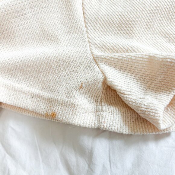 Sabo Cream Waffle Knit Lounge Shorts Size XS Drawstring Elastic Waist - Picture 3 of 7